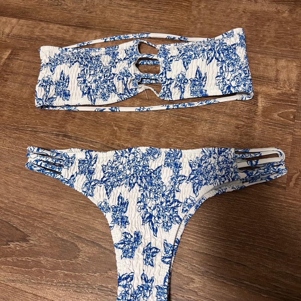 Blue Floral Bikini Set